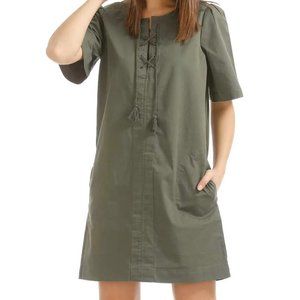 GAP Dress - Color: Green - Size M - Lace up, with pockets
